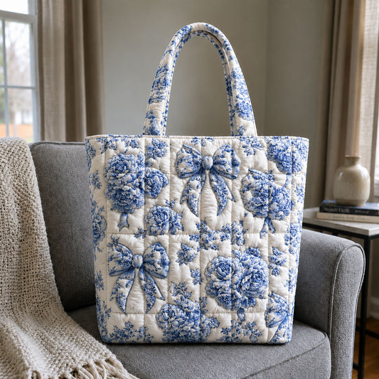 Jouy Bow Garden Quilted Tote Bag GFTOHNL727