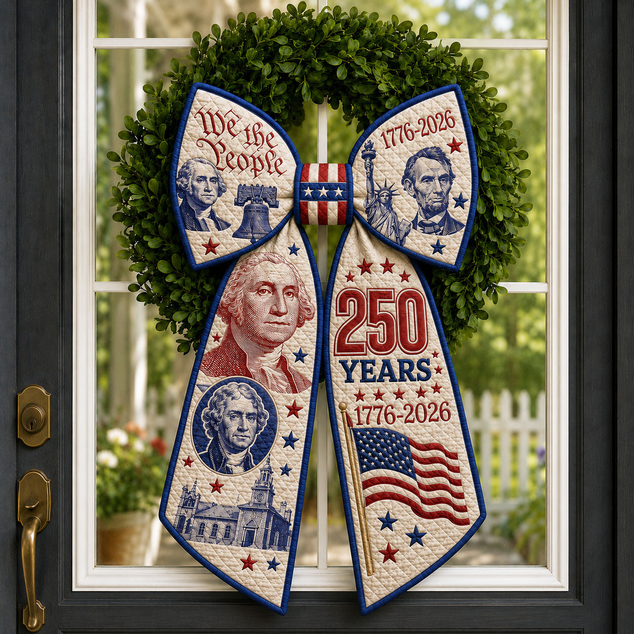 America 250 Years Heritage Leaders Quilted Wreath Sash GFTOHNL791
