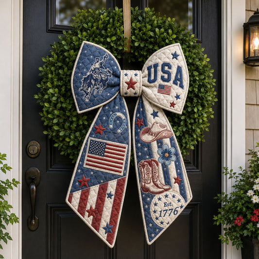 USA Western Patriotic Quilted Wreath Sash GFTOHNL792