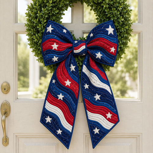Patriotic Waving Flag Quilted Wreath Sash GFTOHNL797