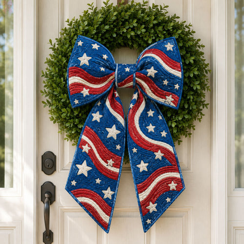 Classic Americana Stars Stripes Quilted Wreath Sash GFTOHNL799