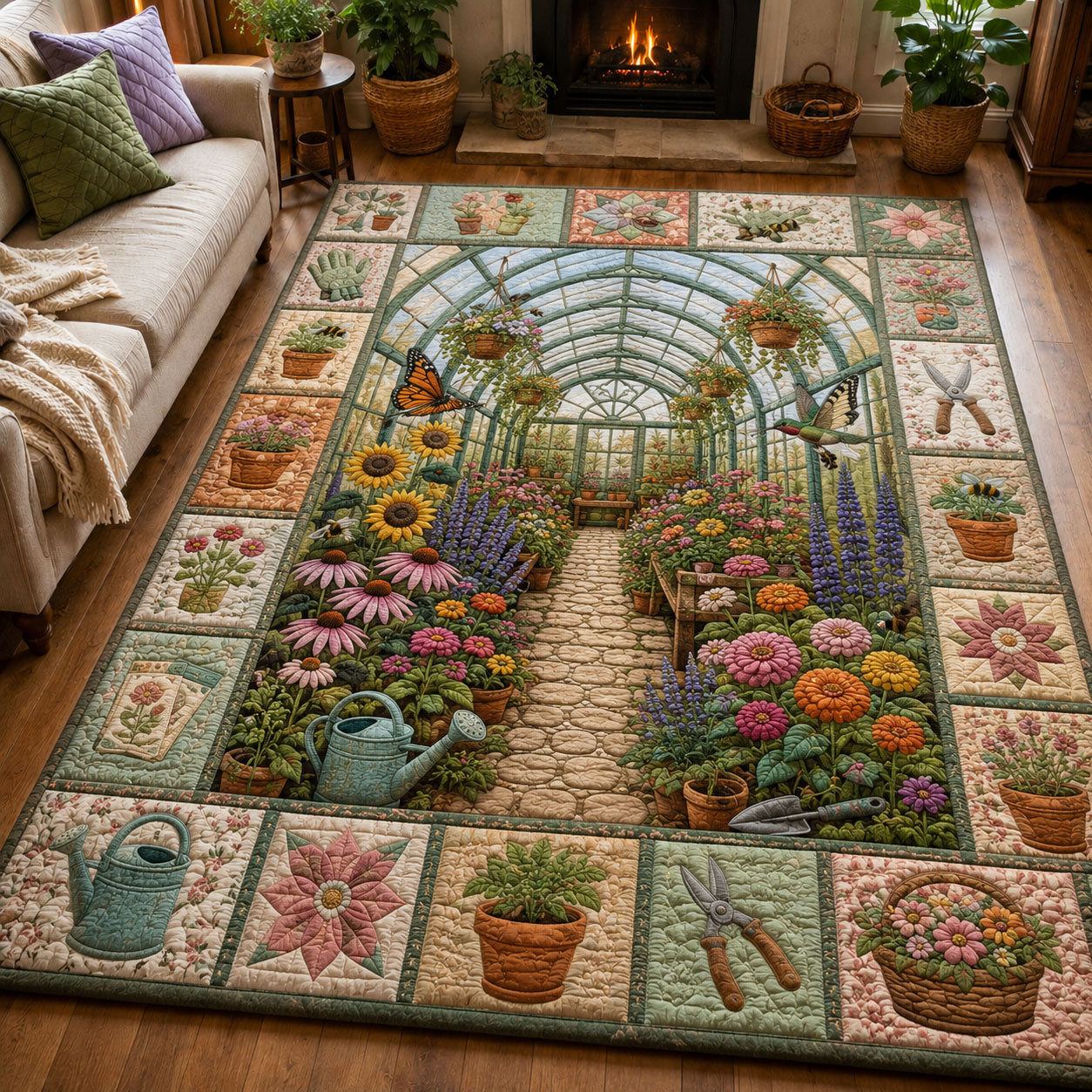 Blooming Greenhouse Retreat Area Rug GFTOHNL801