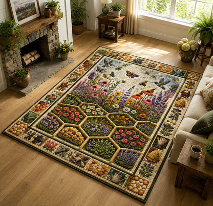 Wildflower Honeycomb Garden Area Rug GFTOHNL802