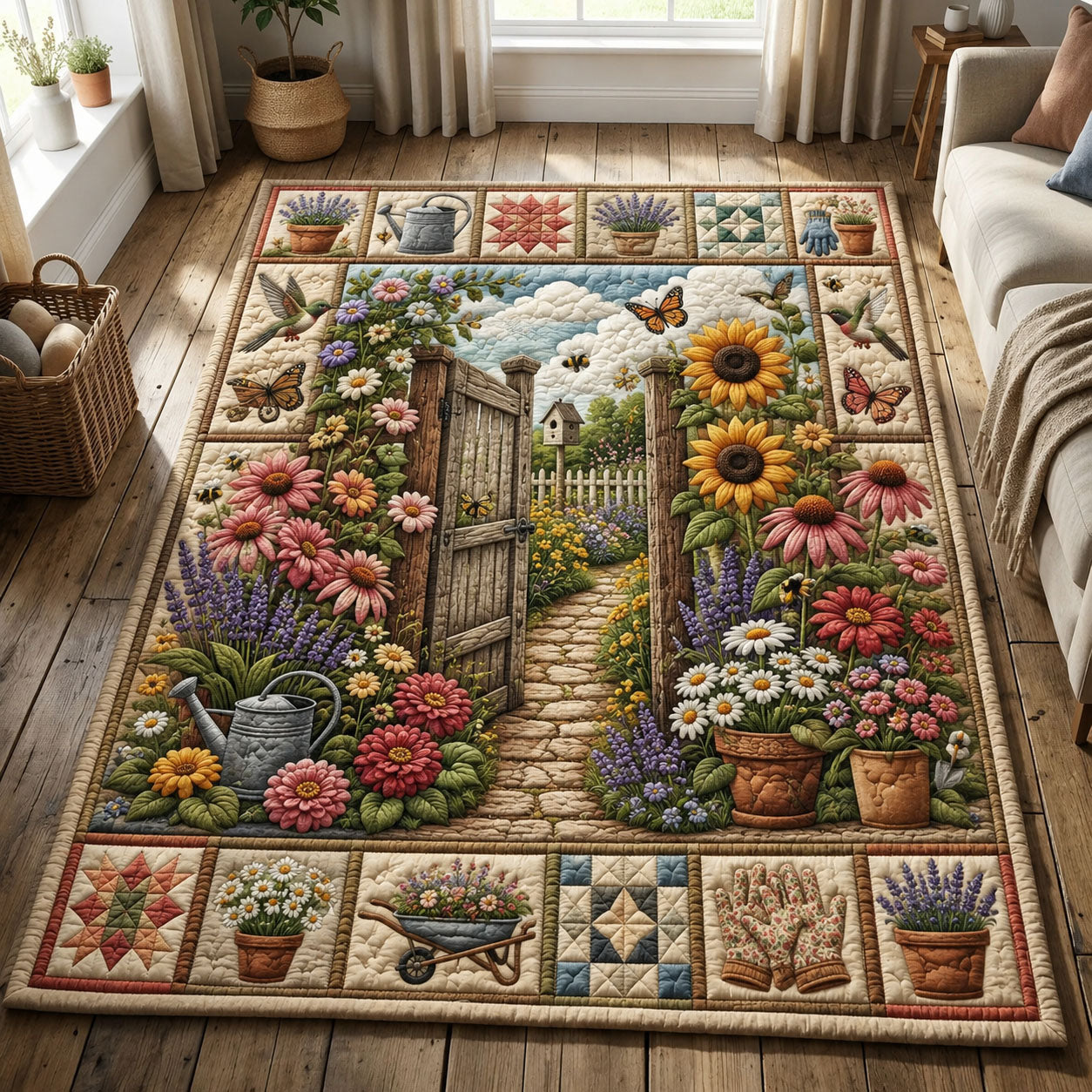 Cottage Garden Gate Area Rug GFTOHNL803