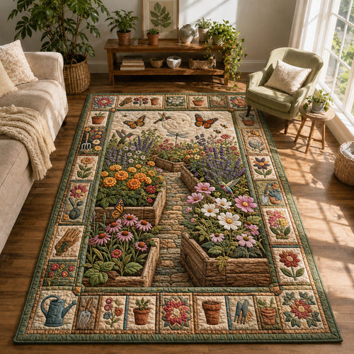 Raised Bed Flower Garden Area Rug GFTOHNL805