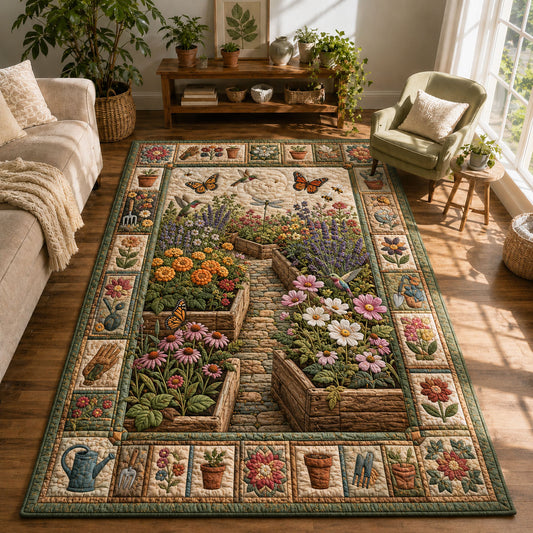 Raised Bed Flower Garden Area Rug GFTOHNL805