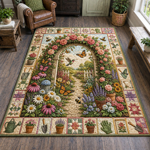 Rose Garden Arbor Path Area Rug GFTOHNL806