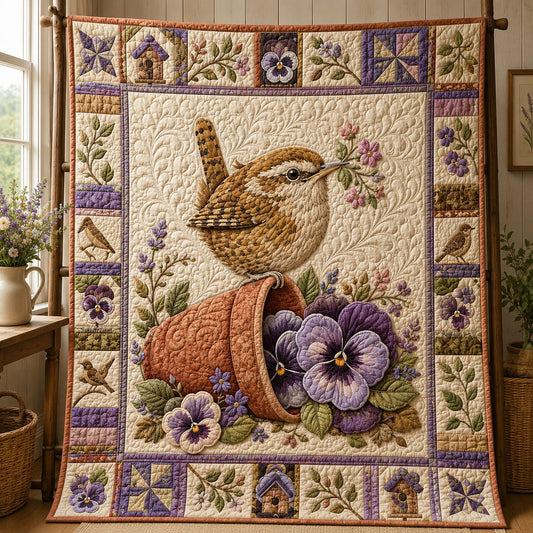 Lavender Cottage Wren Quilted Blanket GFTOHNL838