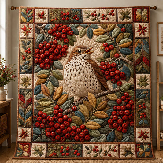 Berry Songbird Harvest Quilted Blanket GFTOHNL840