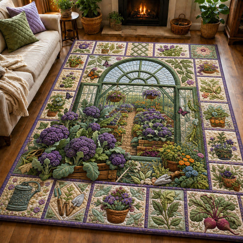 Victorian Greenhouse Lavender Area Rug GFTOHNL852