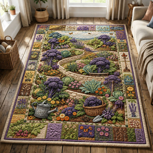 Winding Lavender Kitchen Garden Area Rug GFTOHNL853