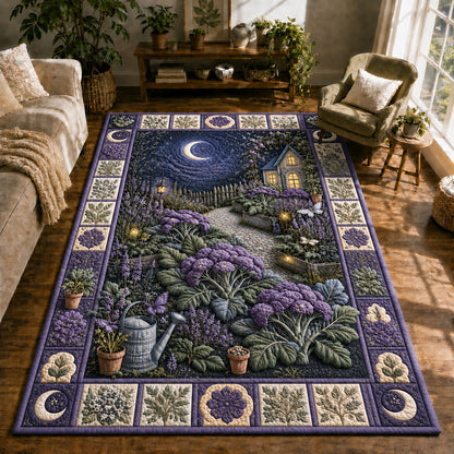 Moonlit Lavender Cottage Garden Area Rug GFTOHNL855