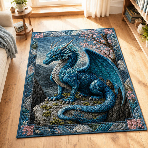 Sapphire Mountain Dragon Area Rug GFTOHNL858