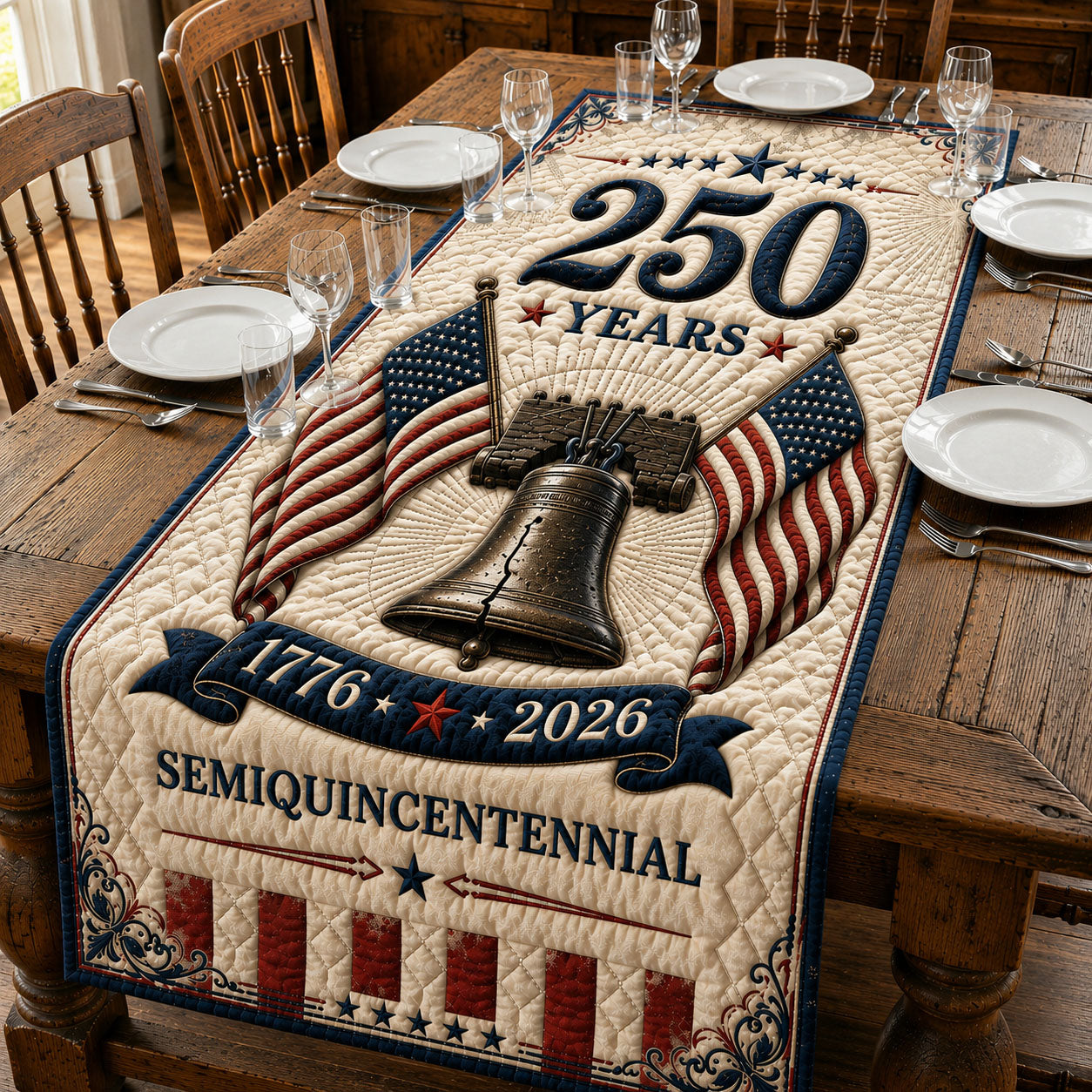 Vintage Americana Quilted Table Runner GFTOHNL86