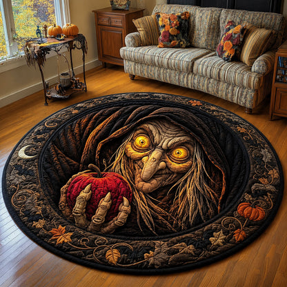 Haunted Witch Crimson Apple Quilted Round Mat GFTOHNL900
