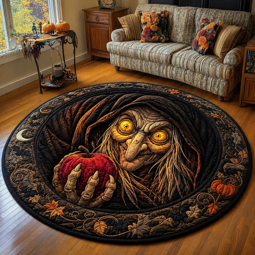 Haunted Witch Crimson Apple Quilted Round Mat GFTOHNL900