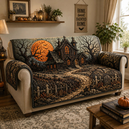 Haunted Victorian House Quilted Sofa Cover GFTOHNL906