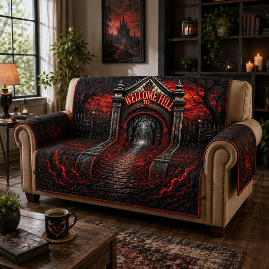Welcome To Hell Gothic Gate Quilted Sofa Cover GFTOHNL908