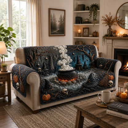 Witch Cauldron Magic Spell Quilted Sofa Cover GFTOHNL909