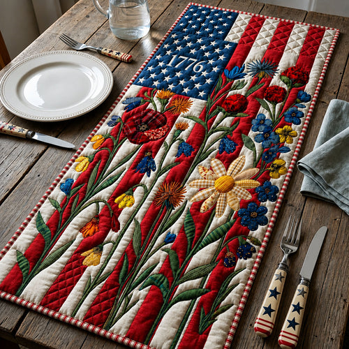 Classic American Flowers Quilted Table Runner GFTOHNL91