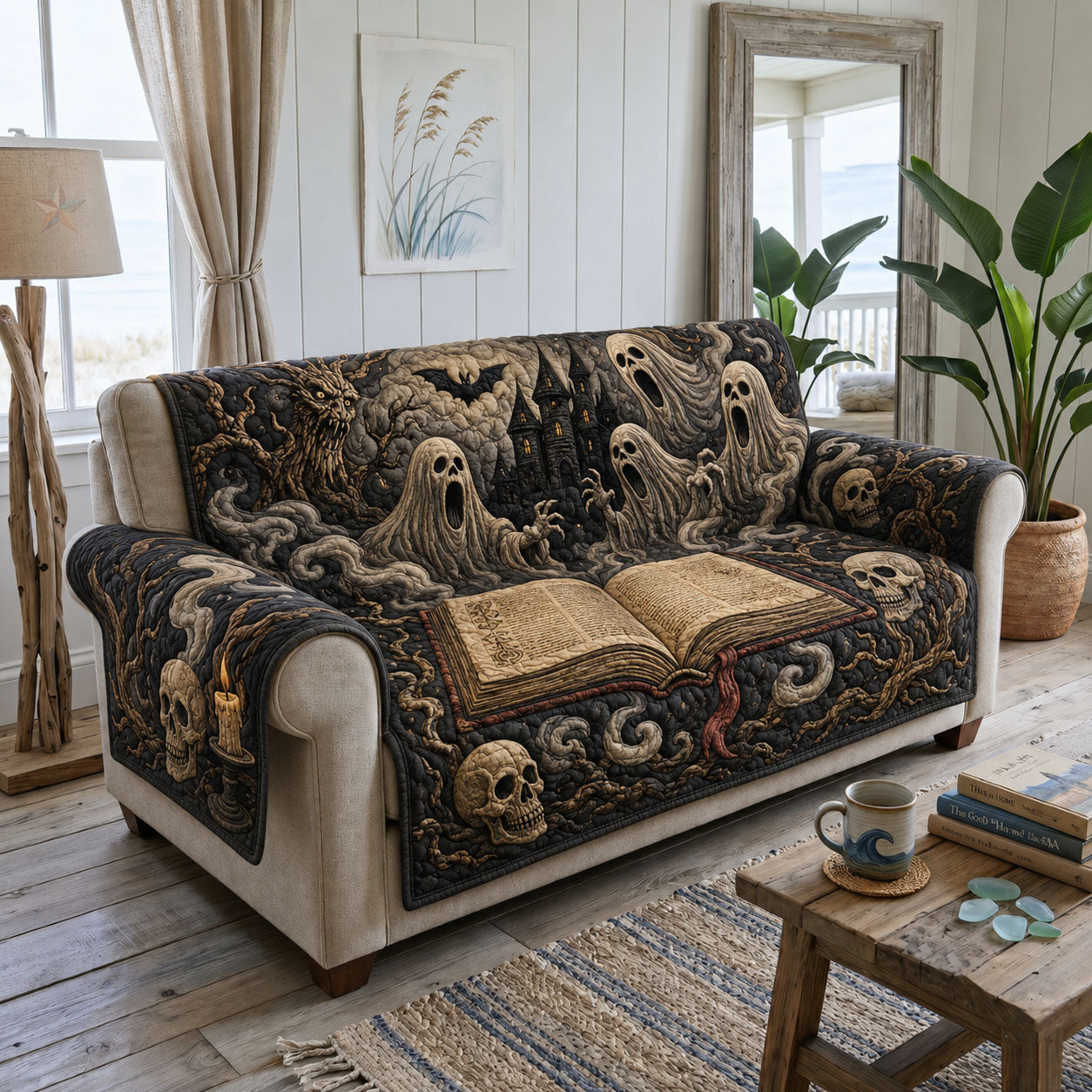 Ghosts Ancient Spell Book Haunted Quilted Sofa Cover GFTOHNL911