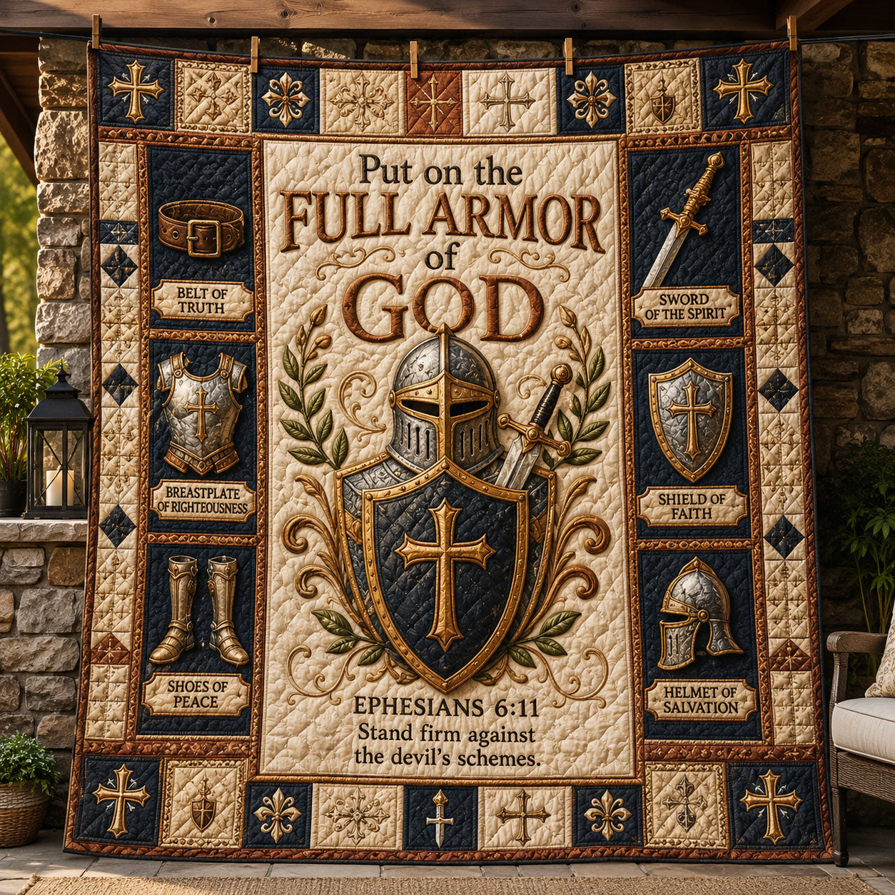 Ephesians Armor Grace Quilted Blanket GFTOHNL953