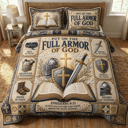 Scripture Battle Grace 3-Piece Quilted Bedding Set GFTOHNL957