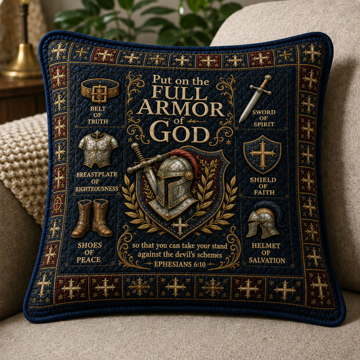 Full Armor Of God Quilted Pillow Case GFTOHNL977
