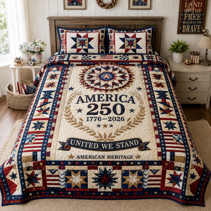 America 250 3-Piece Quilted Bedding Set GFTOLAN01