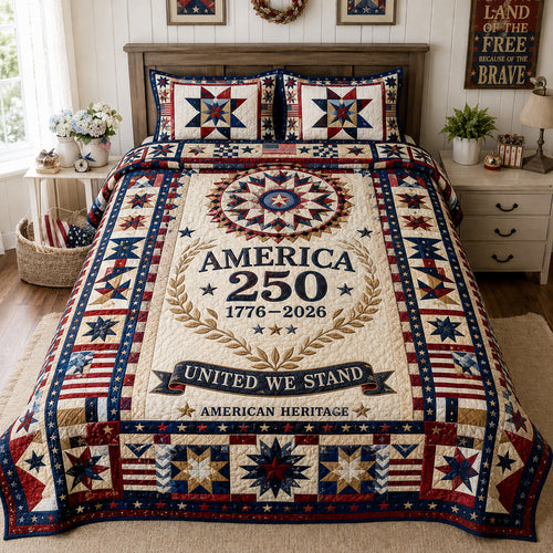 America 250 3-Piece Quilted Bedding Set GFTOLAN01