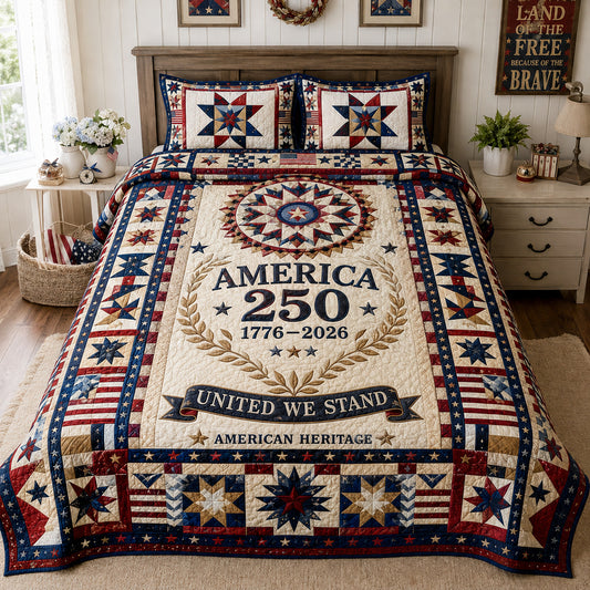 America 250 3-Piece Quilted Bedding Set GFTOLAN01