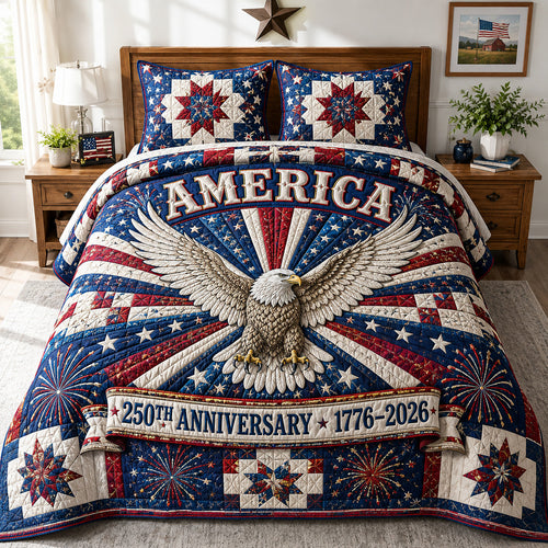 America 250 3-Piece Quilted Bedding Set GFTOLAN03