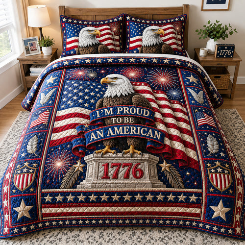 America 250 3-Piece Quilted Bedding Set GFTOLAN04