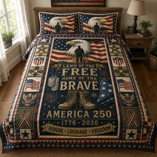 America 250 3-Piece Quilted Bedding Set GFTOLAN05
