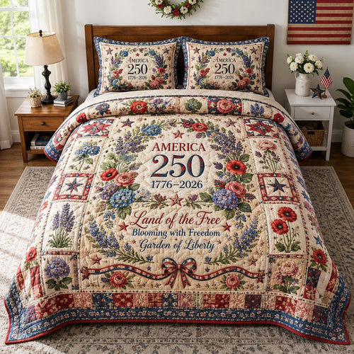 America 250 3-Piece Quilted Bedding Set GFTOLAN06