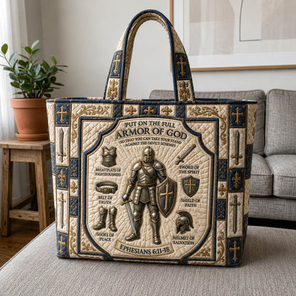 Armor Of God Quilted Tote Bag GFTOLAN1004