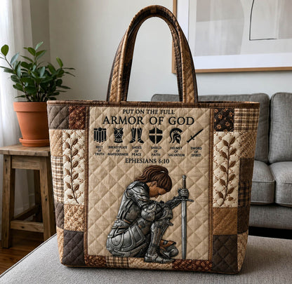 Woman Warrior Of God Quilted Tote Bag GFTOLAN1009