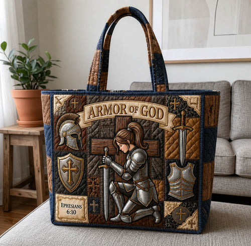 Woman Warrior Of God Quilted Tote Bag GFTOLAN1011