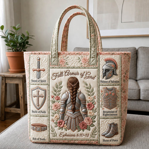 Feminine Armor Of God Quilted Tote Bag GFTOLAN1014