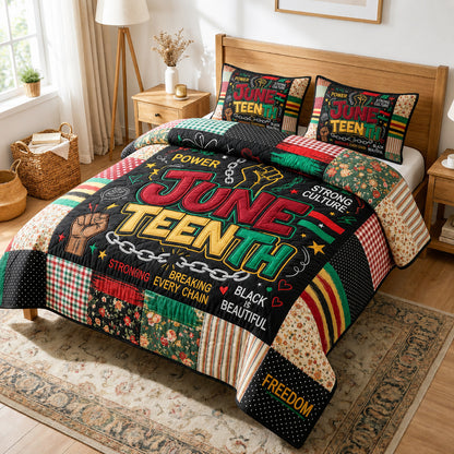 Power Juneteenth 3-Piece Quilted Bedding Set GFTOLAN103