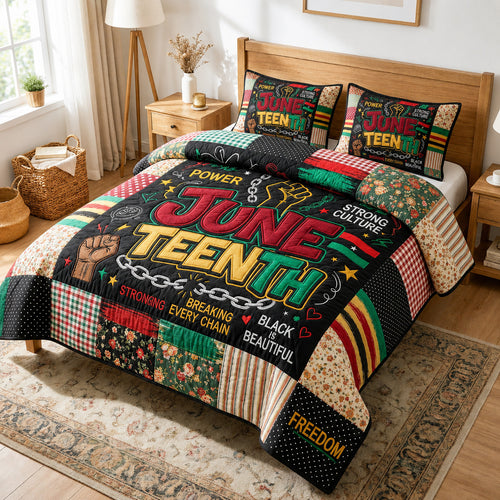 Power Juneteenth 3-Piece Quilted Bedding Set GFTOLAN103