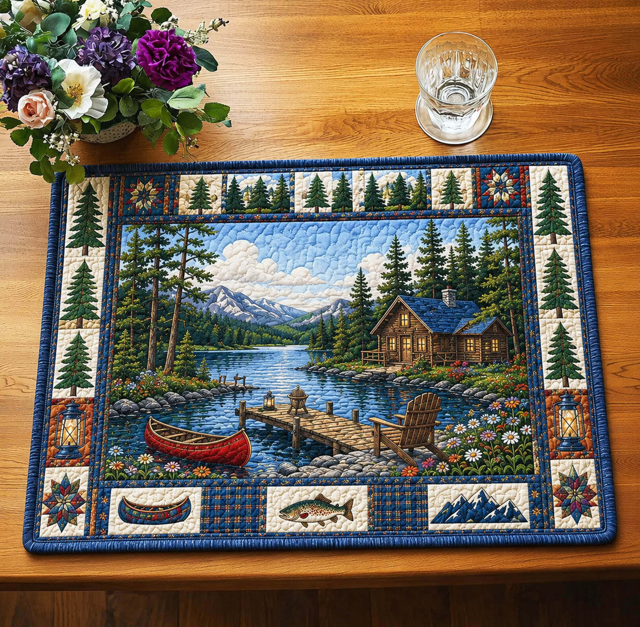 Lakeside Cabin Quilted Placemat GFTOLAN1039