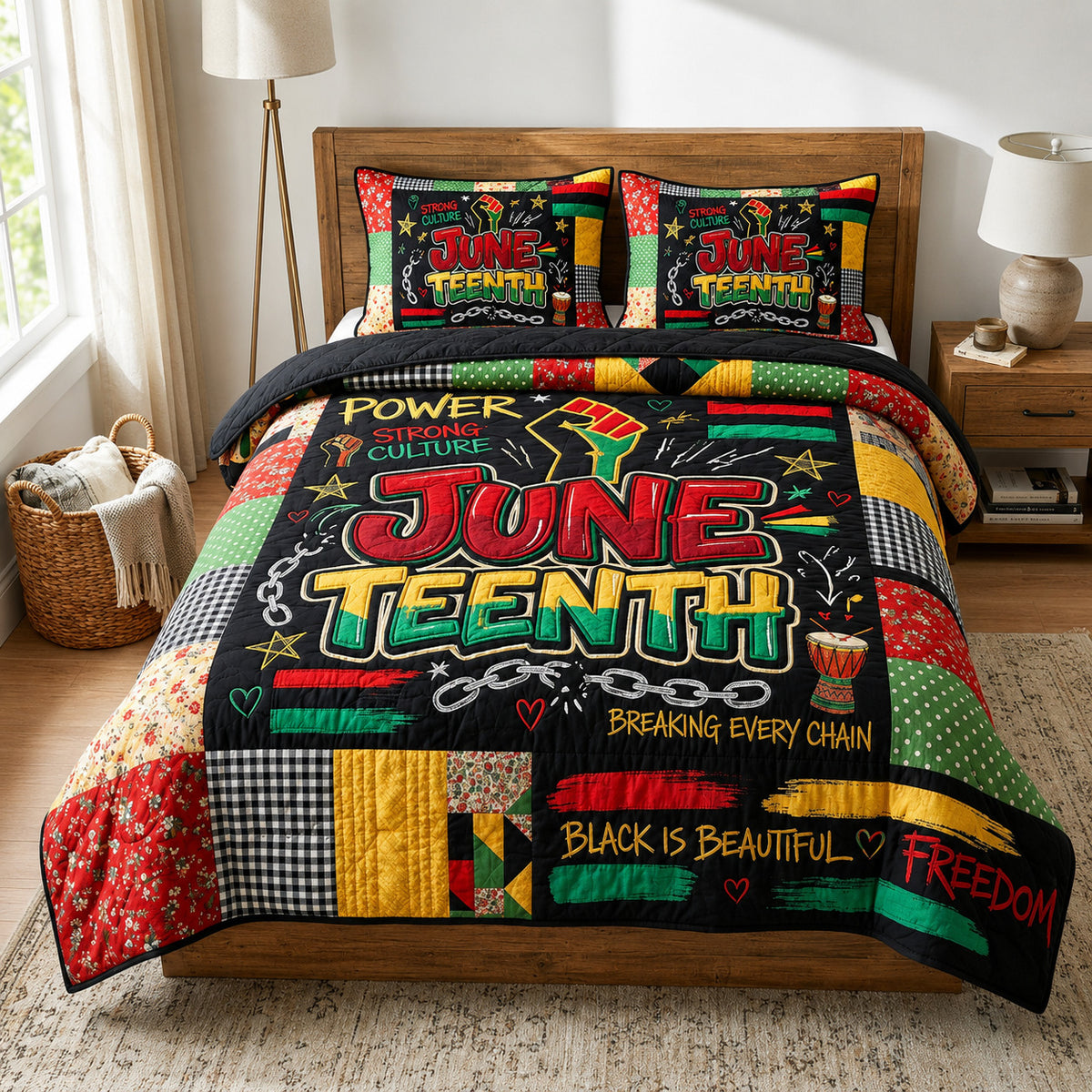 Chain Breaker 3-Piece Quilted Bedding Set GFTOLAN104