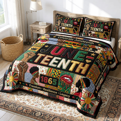 Juneteenth Culture 3-Piece Quilted Bedding Set GFTOLAN110