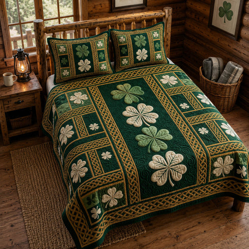 Celtic Shamrock 3-Piece Quilted Bedding Set GFTOLAN1120