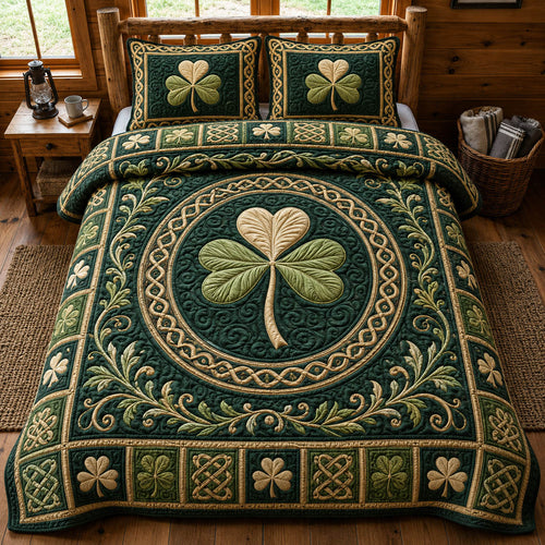 Celtic Shamrock 3-Piece Quilted Bedding Set GFTOLAN1121