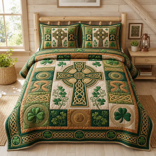 Celtic Cross 3-Piece Quilted Bedding Set GFTOLAN1123