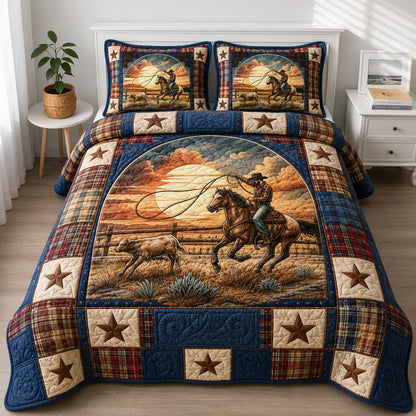 Western Cowboy 3-Piece Quilted Bedding Set GFTOLAN1124