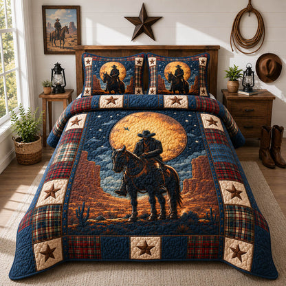 Western Cowboy 3-Piece Quilted Bedding Set GFTOLAN1125