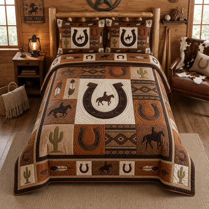 Western Cowboy 3-Piece Quilted Bedding Set GFTOLAN1126